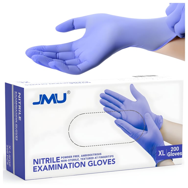 JMU Nitrile Exam Gloves, Powder-Free, Violet Blue, X-Large, 200/Pk. Non-sterile nitrile gloves