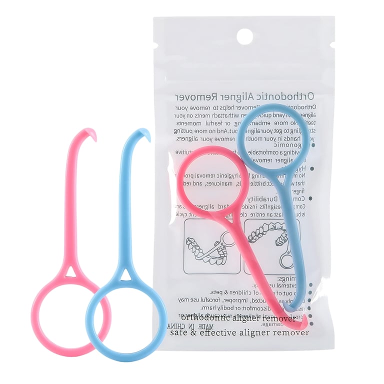 JMU Orthodontic Aligner Remove Tool, Blue/Pink, 2/Pk. Non-slip grip. Food grade plastic. Featuring