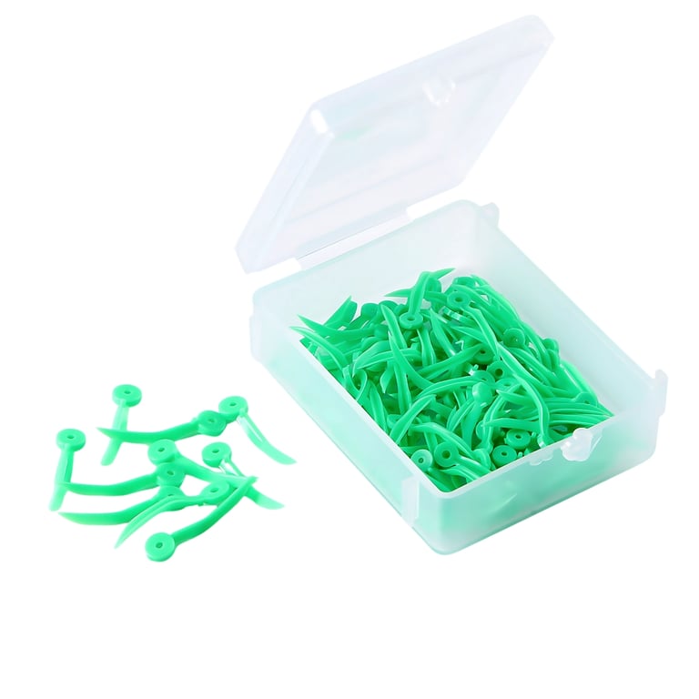 JMU Plastic Wedges, Small - 17.8 x 2.1 mm, Green, 100/Pk. Disposable plastic wedges feature