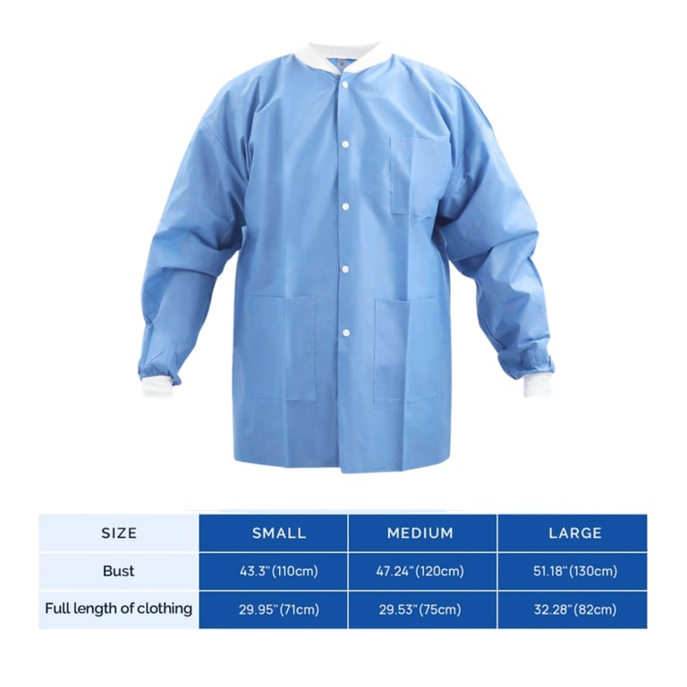 JMU Plus SMS Jacket, Large, Light Blue, 50/Pk