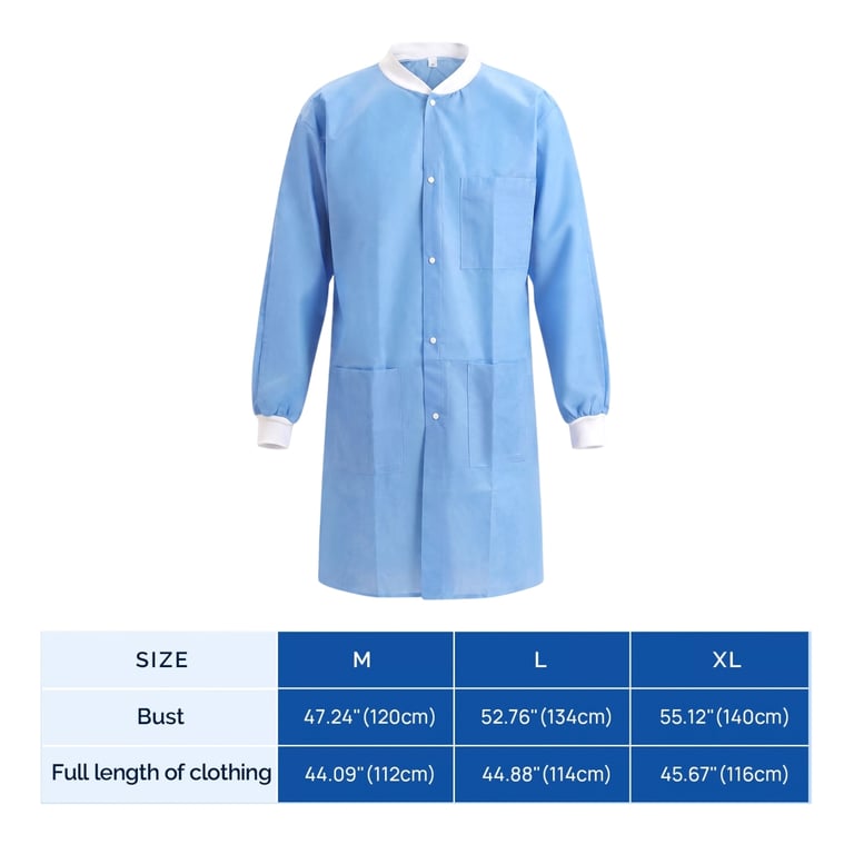 JMU Plus SMS Knee-Length Lab Coat, Medium, Light 