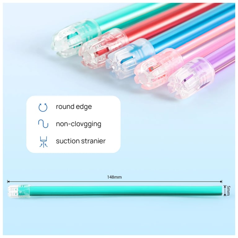 JMU Saliva Ejector, Assorted Colors w/Clear Tip, 