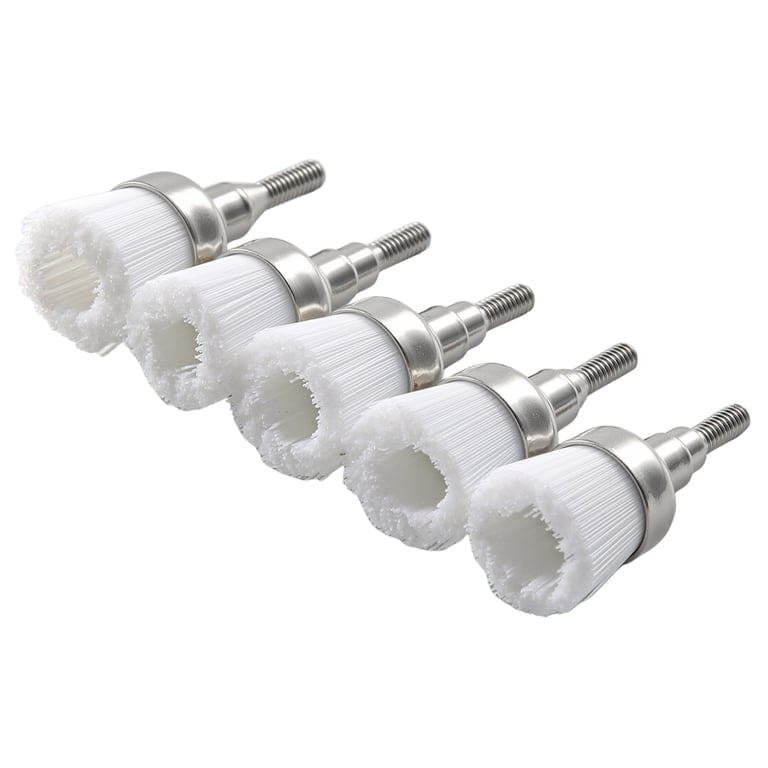 JMU Screw Type Bowl Nylon Prophy Brushes, Soft Bristle, White, 144/Pk. Concave design wraps around