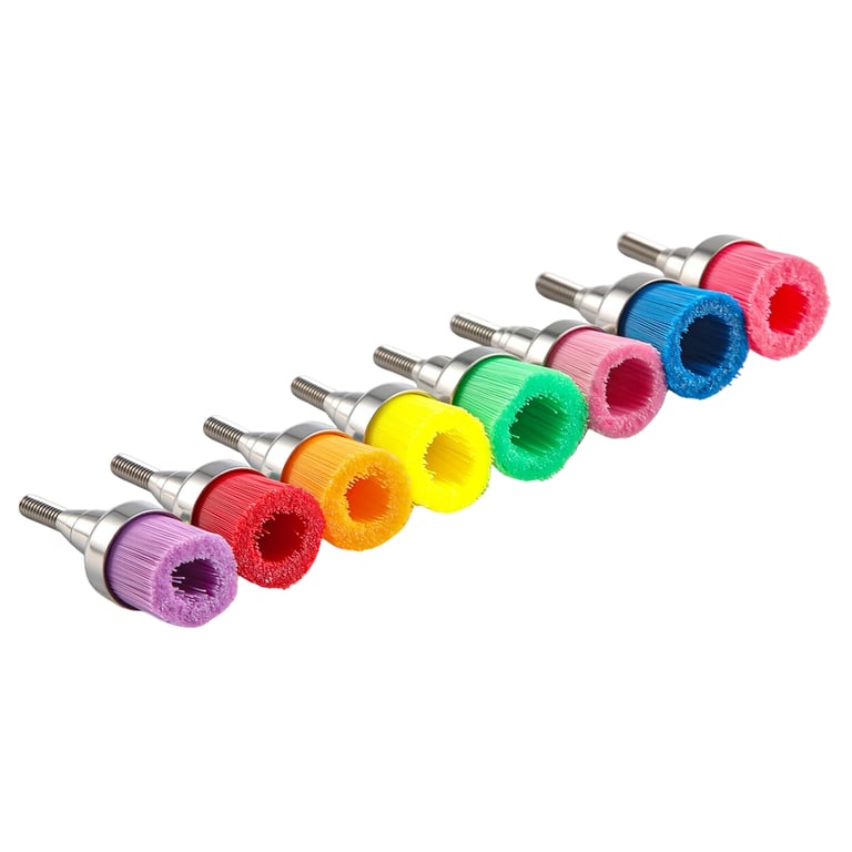 JMU Screw Type Bowl Nylon Prophy Brushes, Soft Bristle, Assorted, 144/Pk. Concave design wraps