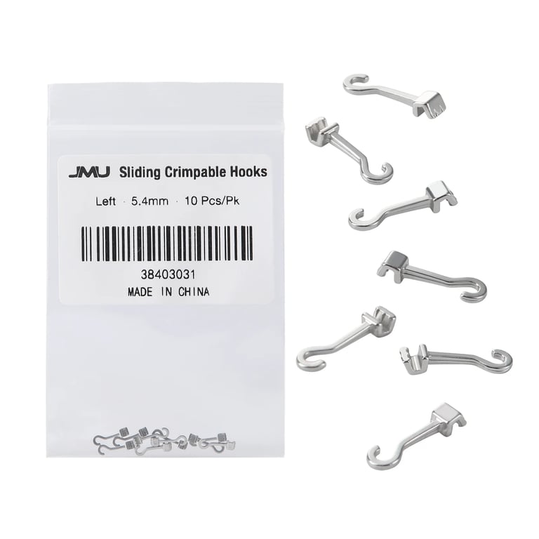 JMU Sliding Crimpable Hooks, Left, 5.4 mm, 10/Pk
