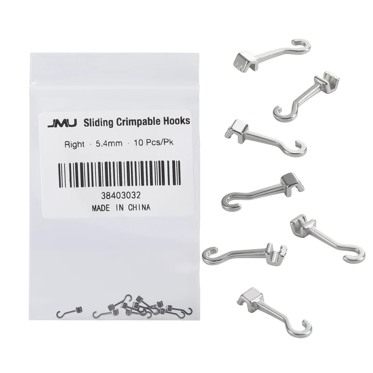 JMU Sliding Crimpable Hooks, Right, 5.4 mm, 10/Pk