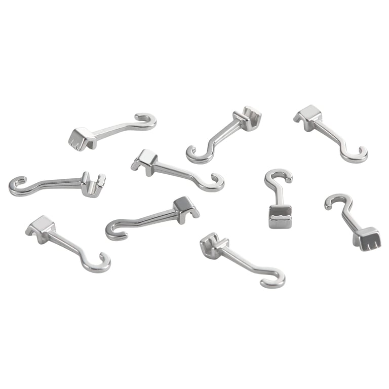 JMU Sliding Crimpable Hooks, Right, 5.4 mm, 10/Pk. Made from high-quality metal, medical stainless