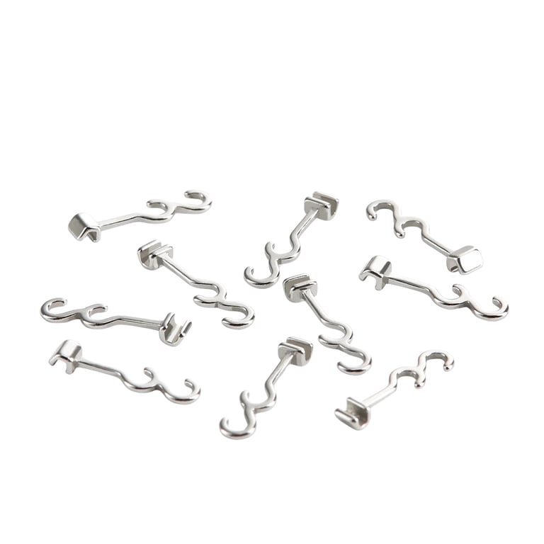 JMU Sliding Long Curved Crimpable Hooks, Right, 7 mm, 10/Pk. Made from high-quality metal, medical