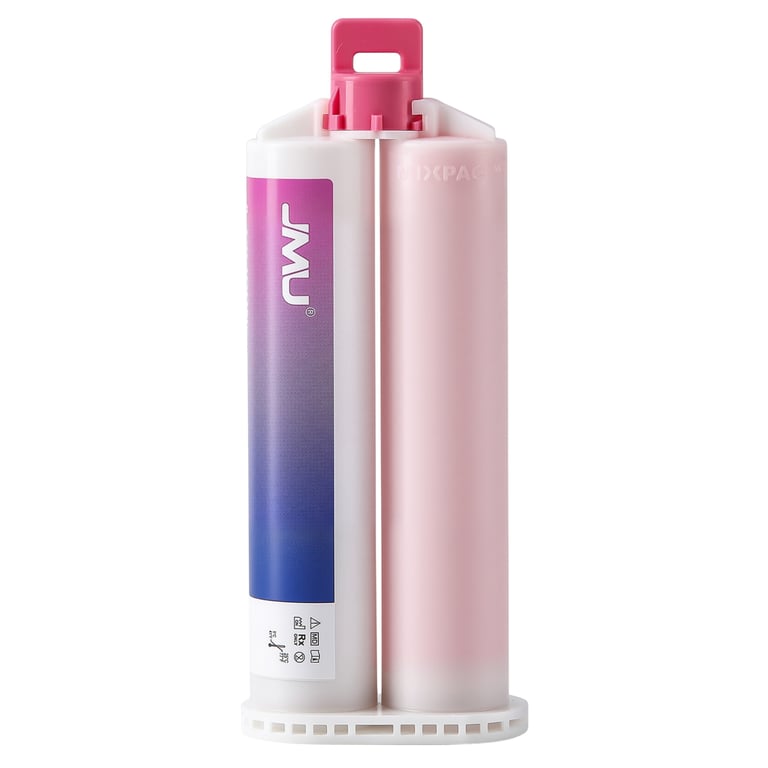 JMU Soft Regular Fluidity A-Silicone Gingival Mask Material, Pink, 50ml Cartridges, 2/Pk. Blended