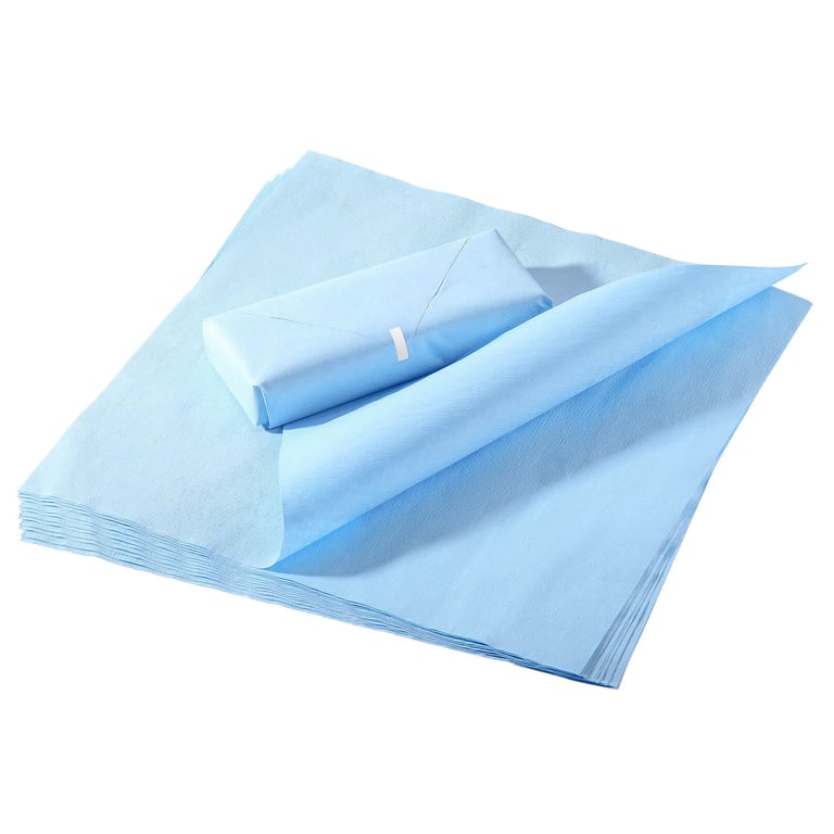JMU Blue CSR Autoclave Sterilization Wraps, 15" x 15", Celluloose Crepe Paper, 1000/Case