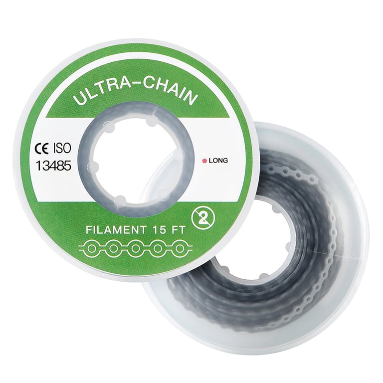 JMU 15ft Elastic Power Chain, Long, Silver, 1/Pk. Designed with high tensile strength and stretch
