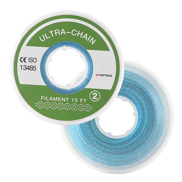 JMU 15ft Elastic Power Chain, Continuous, Neon Cyan, 1/Pk. Designed with high tensile strength