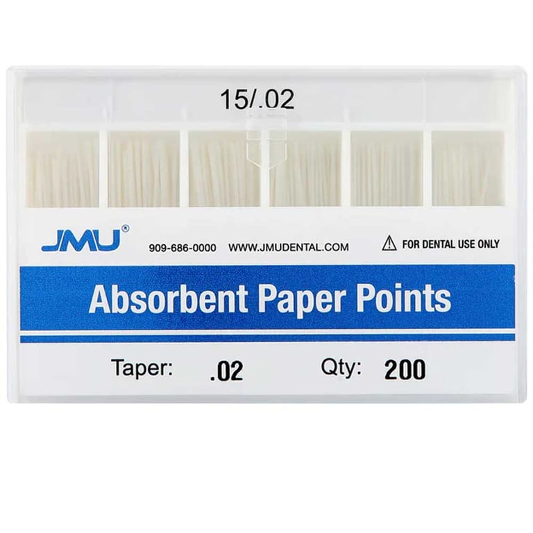 JMU #15 Absorbent Paper Points, .02 Taper, Color-