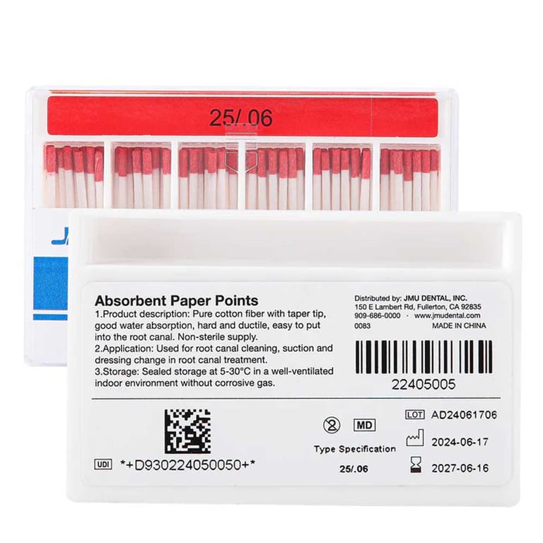 JMU #25 Absorbent Paper Points, .06 Taper, Color-