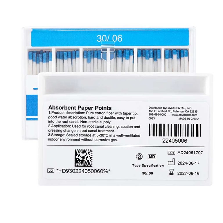 JMU #30 Absorbent Paper Points, .06 Taper, Color-