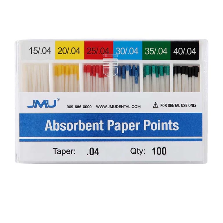 JMU #15-40 Asst Absorbent Paper Points, .04 Taper