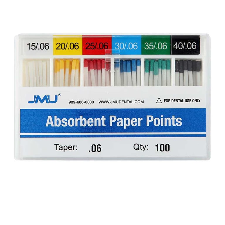 JMU #15-40 Asst Absorbent Paper Points, .06 Taper