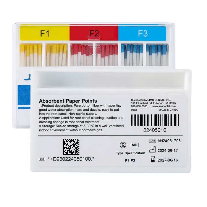 JMU #F1-F3 Asst Absorbent Paper Points, Color-Cod