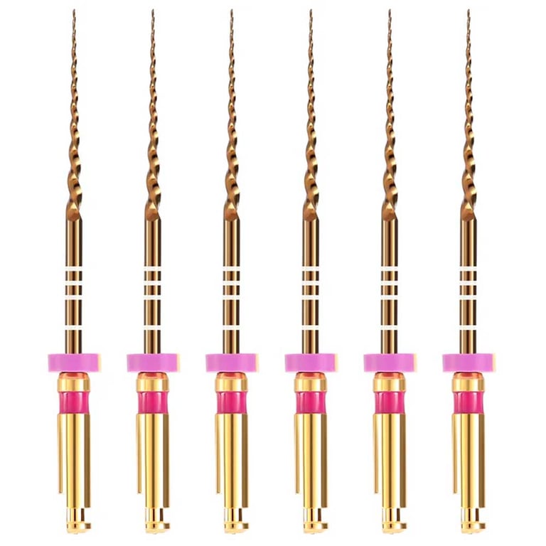 Jmu Heat Treated 25mm Niti Rotary File, Pt-G Super Files, S1, #D-Super Files (Gold), 6/Pk