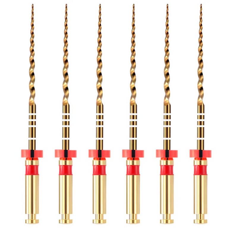 Jmu Heat Treated 25mm Niti Rotary File, Pt-G Super Files, F2, #D-Super Files (Gold), 6/Pk