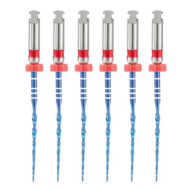 JMU NITI Rotary Files, 21mm, #25, RC-B Only Files, Blue, 6/Pk. Sterilized Packaging. Convenient