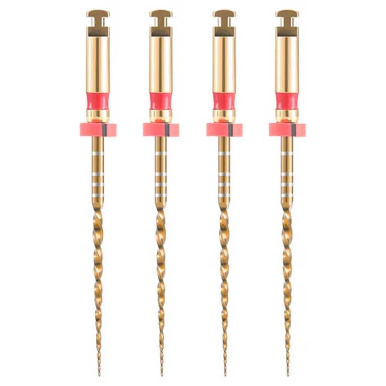 JMU WAVE-G4 NiTi Rotary Files, 21mm, Primary, Gold, 4/Pk. Features reciprocating rotation mode