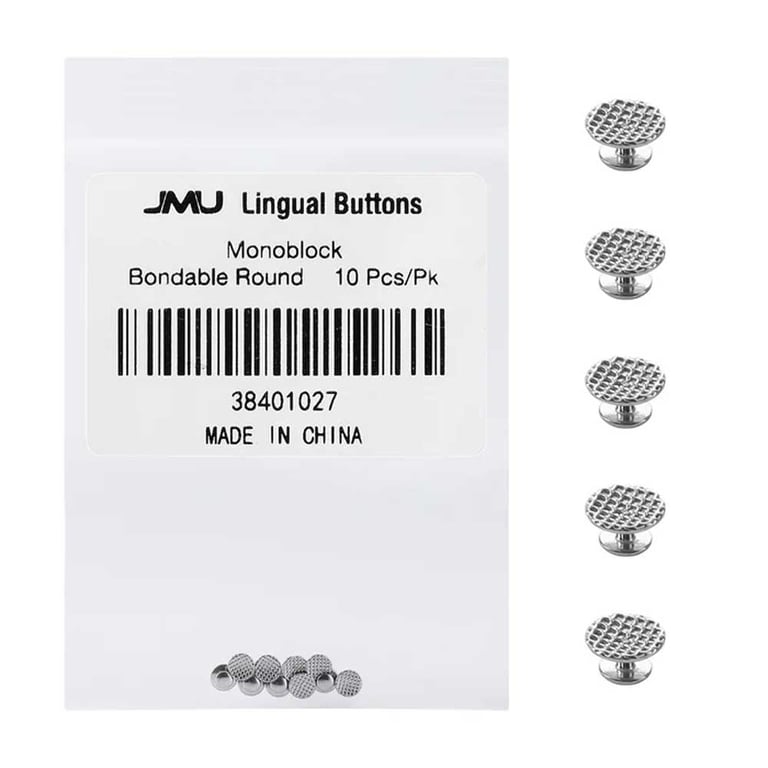 JMU Bondable Monoblock Lingual Buttons, Stainless
