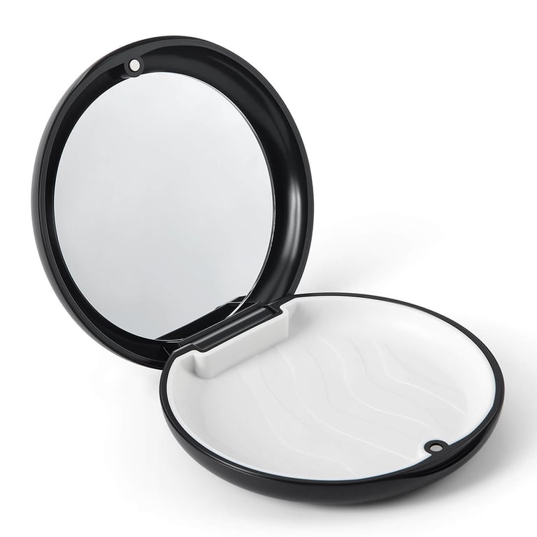 JMU Retainer Case with Mirror, Black, 1/Pk. Compact, lightweight case featuring a secure-lock