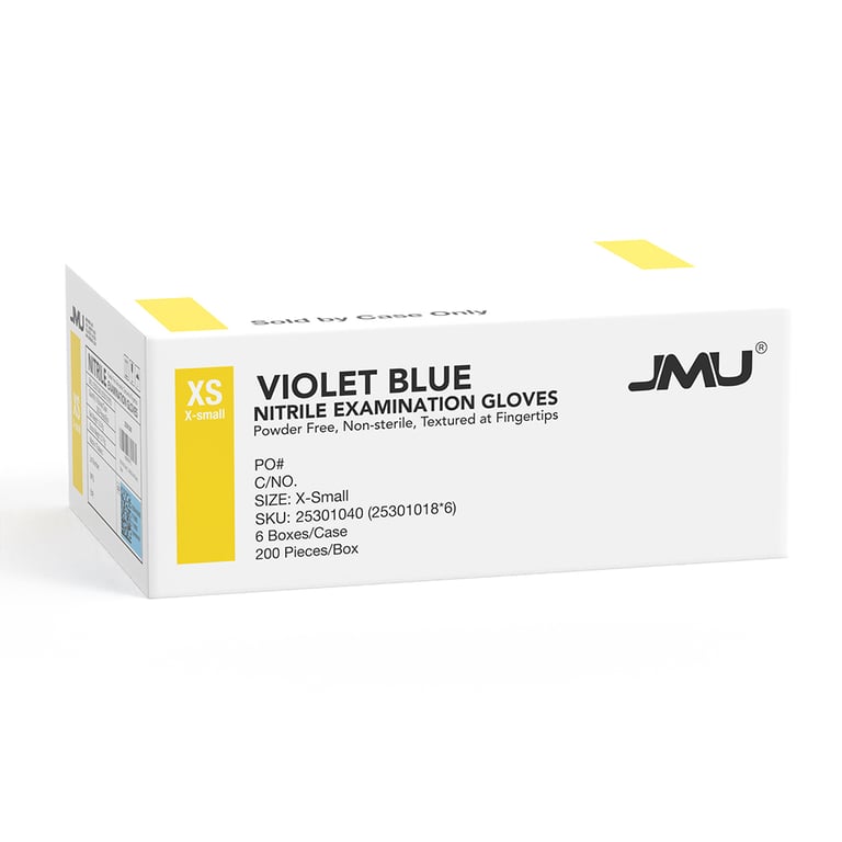 JMU Nitrile Exam Gloves, Powder Free, X-Small, Vi