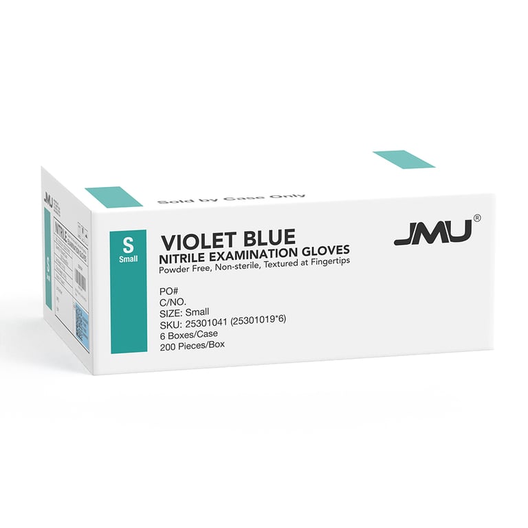 JMU Nitrile Exam Gloves, Powder Free, Small, Viol