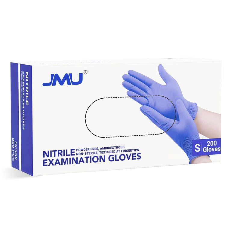 JMU Nitrile Exam Gloves, Powder Free, Small, Viol