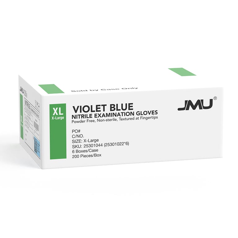 JMU Nitrile Exam Gloves, Powder Free, X-Large, Vi