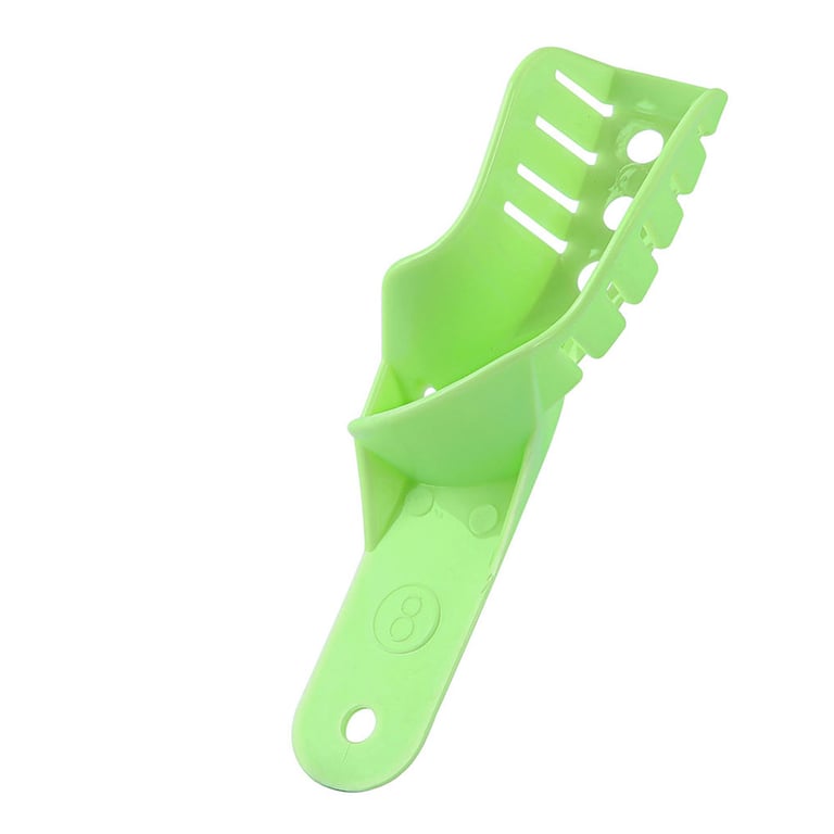 JMU #8 Perforated Disposable Impression Tray, Quadrant UL/LR, Green, 12/Pk. Ergonomic trays