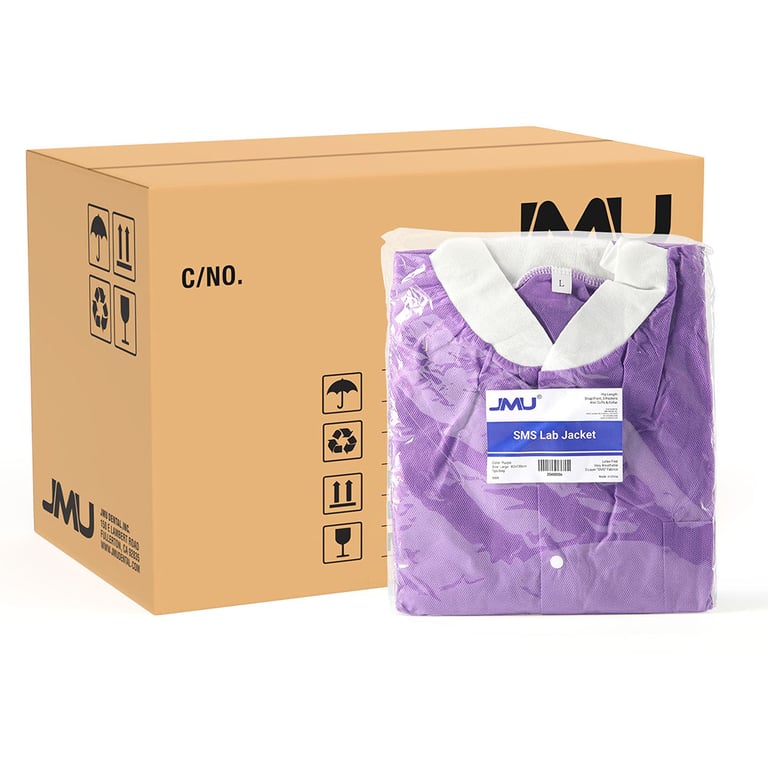JMU Disposable SMS Lab Jacket, Large, Purple, 50/