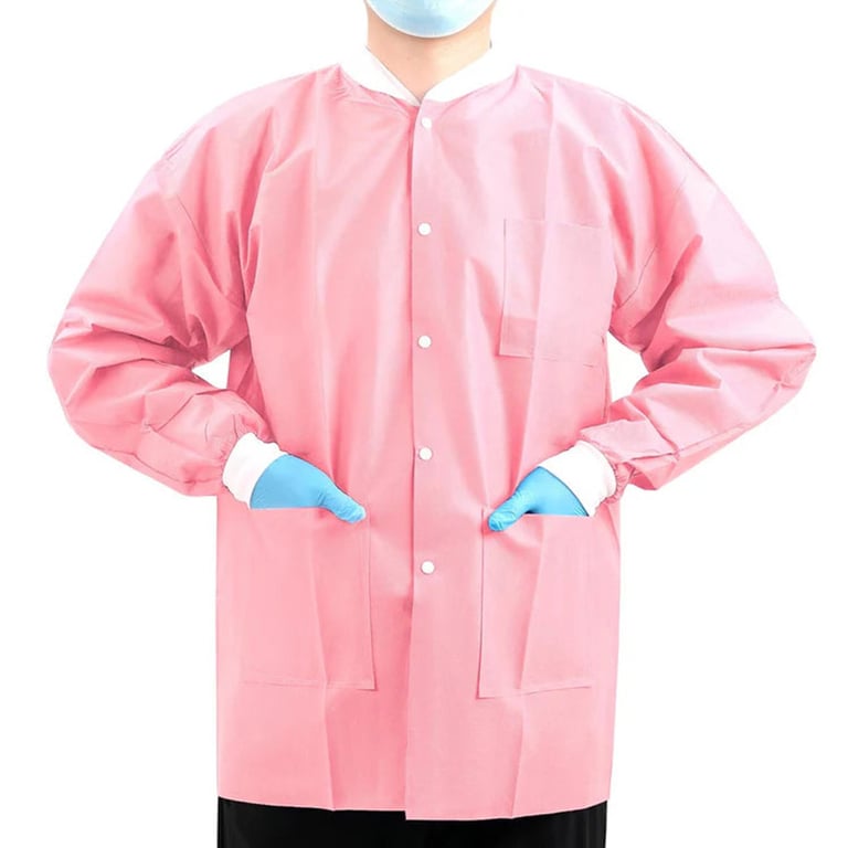 JMU Disposable SMS Lab Jacket, Medium, Pink, 50/P