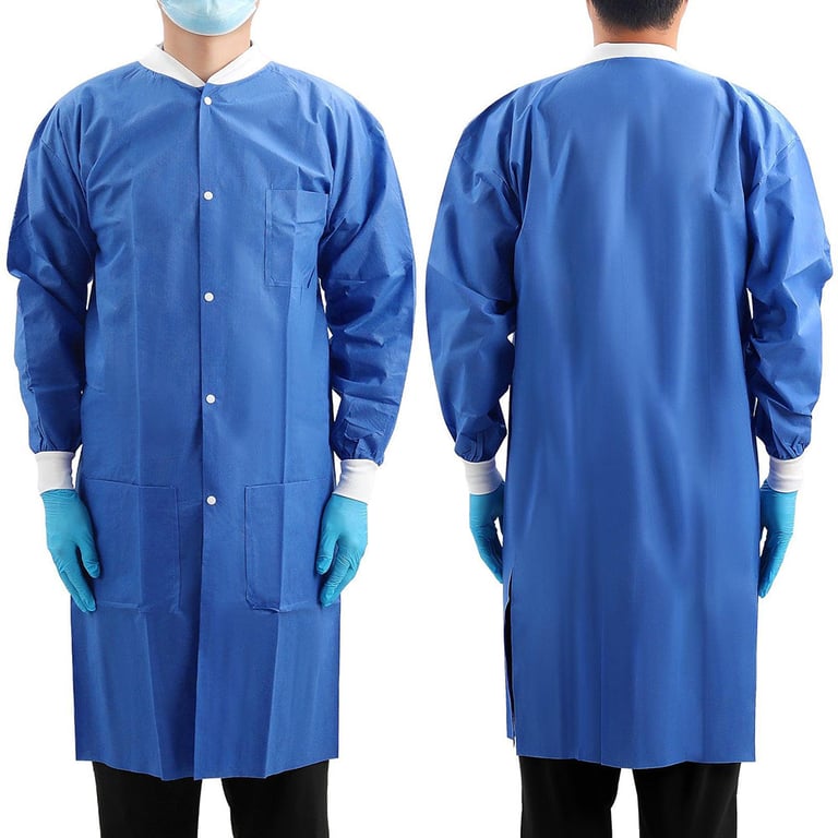 JMU Disposable SMS Lab Coat, X-Large, Dark Blue, 