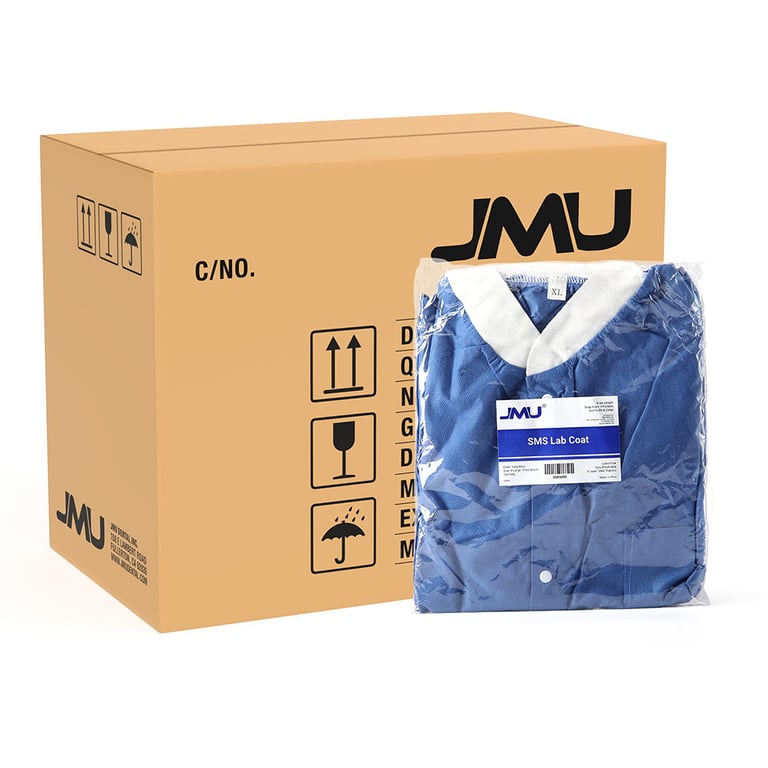JMU Disposable SMS Lab Coat, X-Large, Dark Blue, 