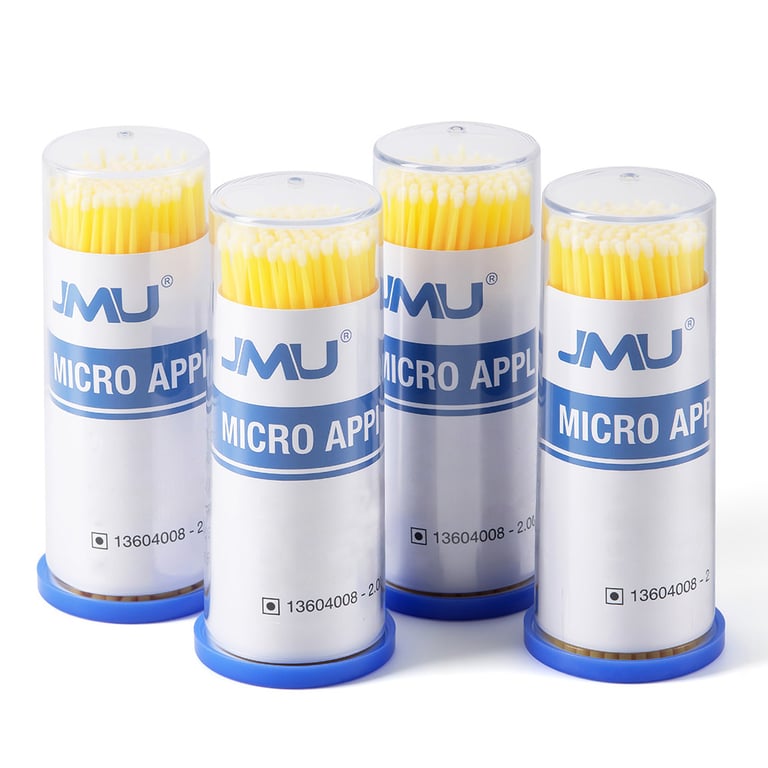 JMU Disposable Micro Applicator Brush, Fine Tip, Yellow, 400/Pk. Flexible, bendable PVC material