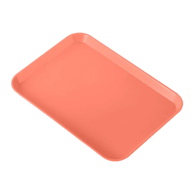 JMU Set Up Flat Tray with Anti-Skid O-Rings, Size B, 13-1/4" x 9-3/4", Persimmon, 1/Pk. Made