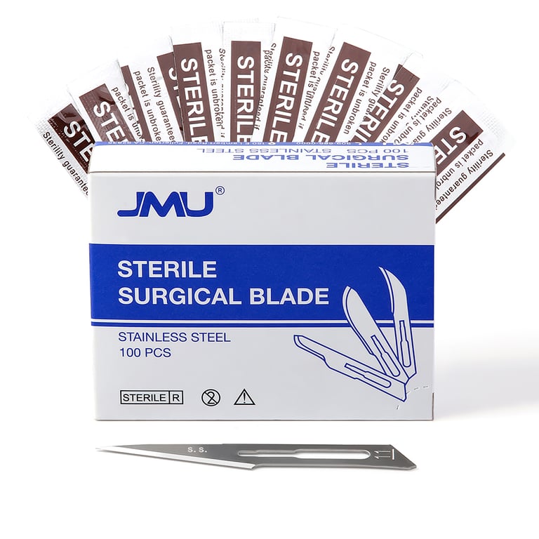 JMU #11 Stainless Steel Surgical Blade, Sterile, 