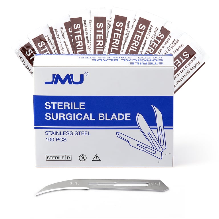 JMU #12 Stainless Steel Surgical Blade, Sterile, 