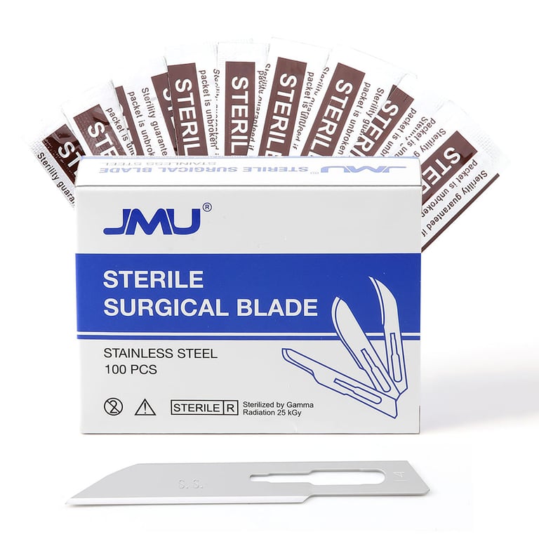 JMU #14 Stainless Steel Surgical Blade, Sterile, 