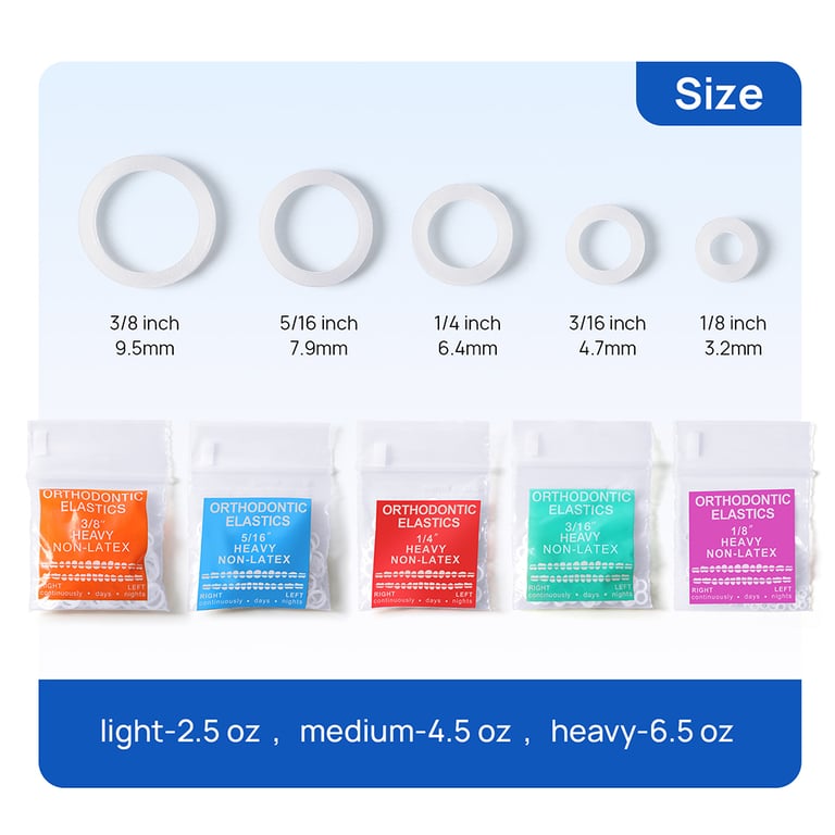 JMU Orthodontic Elastic, Medium 1/4", Latex Free,