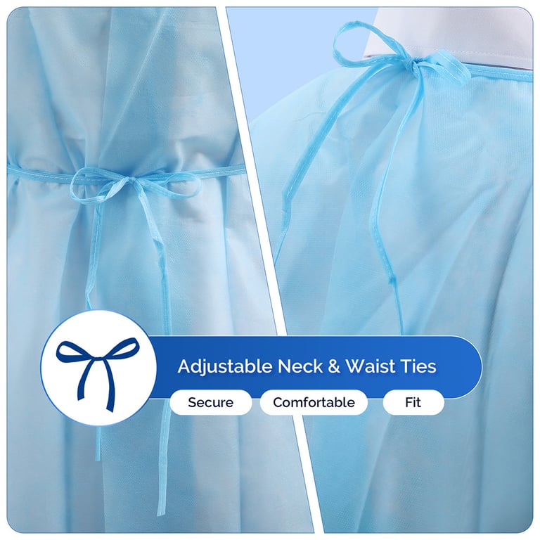 JMU Isolation Gowns, 30gm PP, Knitted Cuff, 120 x