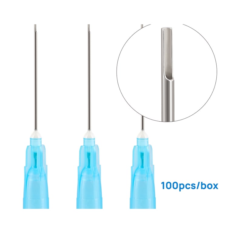 JMU 23 ga Bendable Irrigation Needle Tips, Blue, 