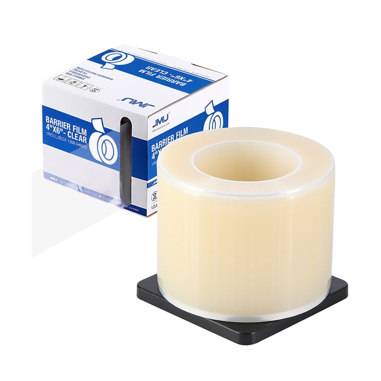 JMU Barrier Film Perforated Sheets, 4"x6" White, 1200/Roll. The film protects equipment