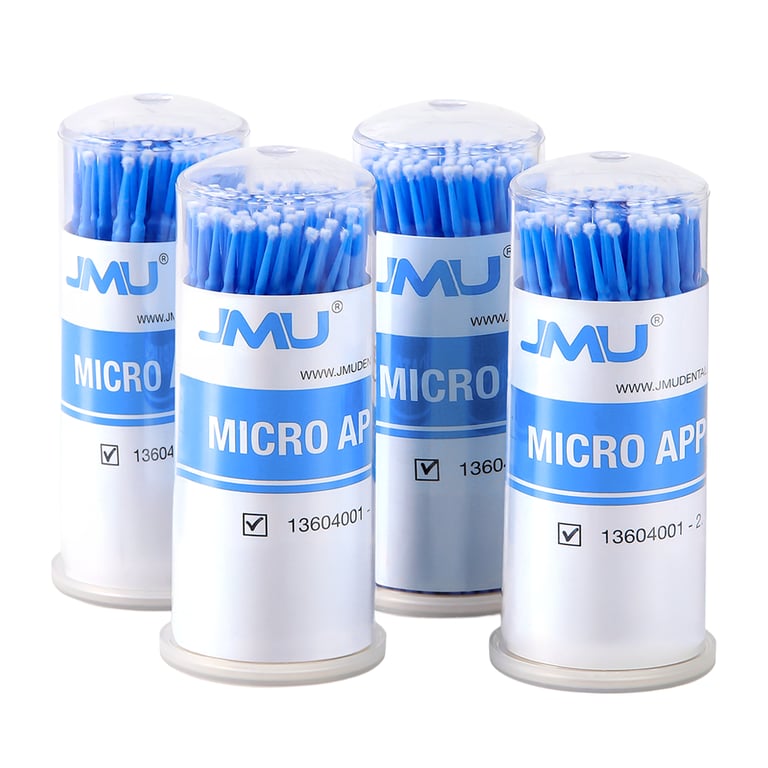 JMU Disposable Micro Applicator Brush, Blue Regular 2.5mm, 400/Bx. The lint-free non-absorbent