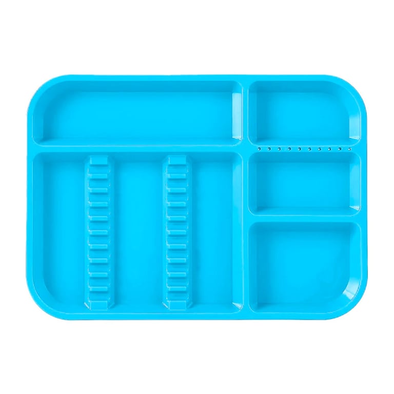 JMU Plastic Instrument Set Up Flat Tray, 13-3/8" x 9-5/8", Sky Blue, Single Tray. Made