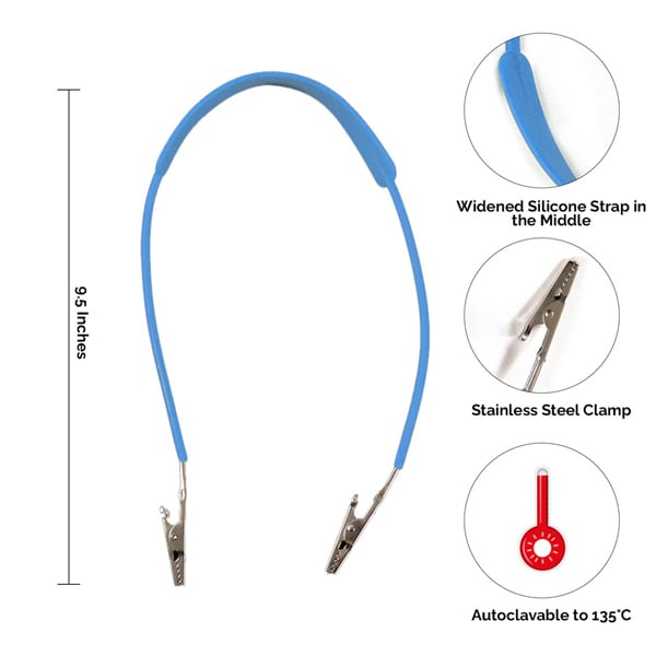 JMU Dental Bib Holder Clips, Blue, 10/Bx Net32
