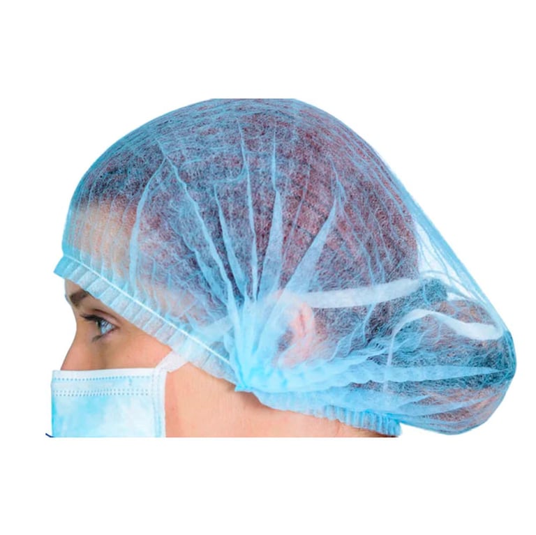 JMU Dental Disposable Bouffant Caps, 24", Blue, 100/Box Net32